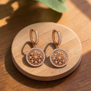 Mandala Copper Earrings