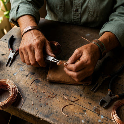 Dome Copper Earrings