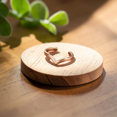 Notch Copper Toe Ring