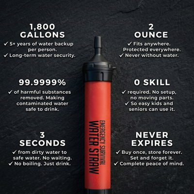 Emergency Water Survival Straw — Advanced Water Filter