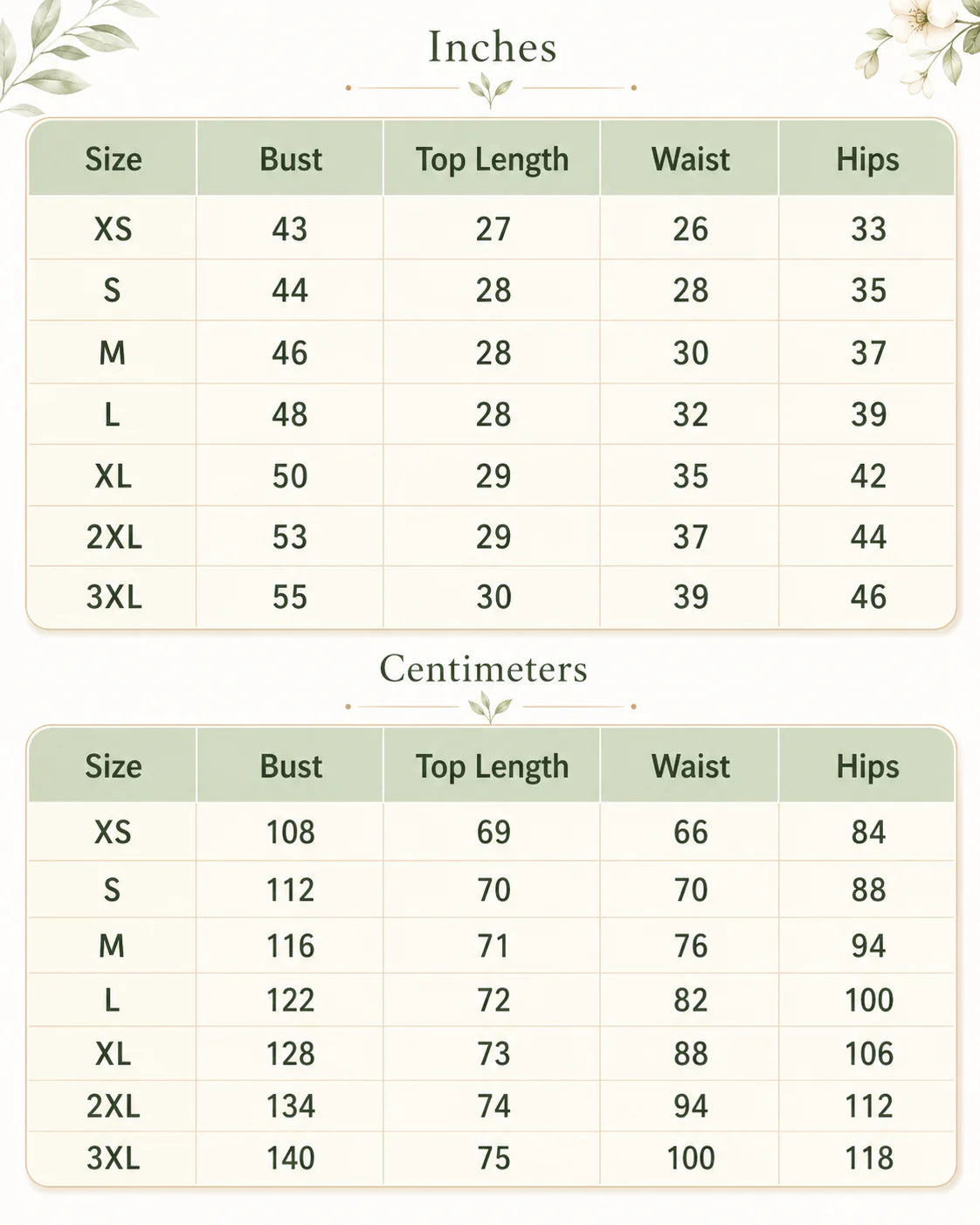 Size Chart