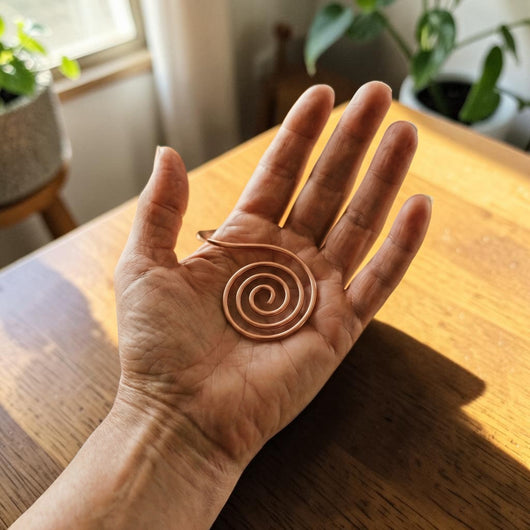 Flow Copper Hand Spiral Bracelet
