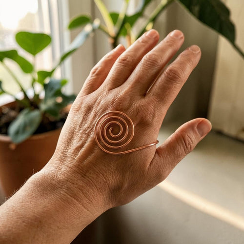 Flow Copper Hand Spiral Bracelet